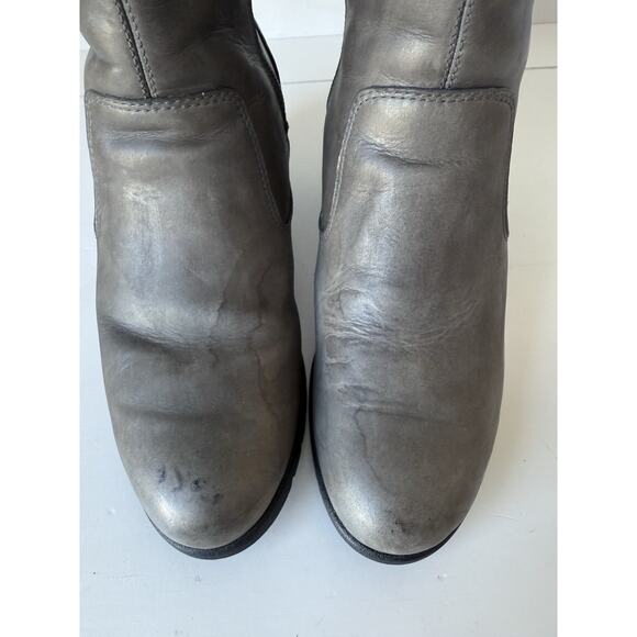 UGG Joely Wedge Boot 1012528 Gray Leather Zip Waterproof Lined Boots Size 7 - Picture 5 of 11